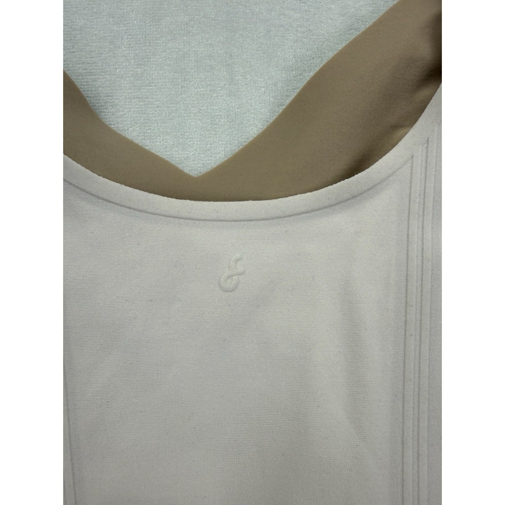 Set of Fanka Body Sculpt Bra Tank Lift Top M Cream Biker Shorts Brown Gym Active - Picture 7 of 15